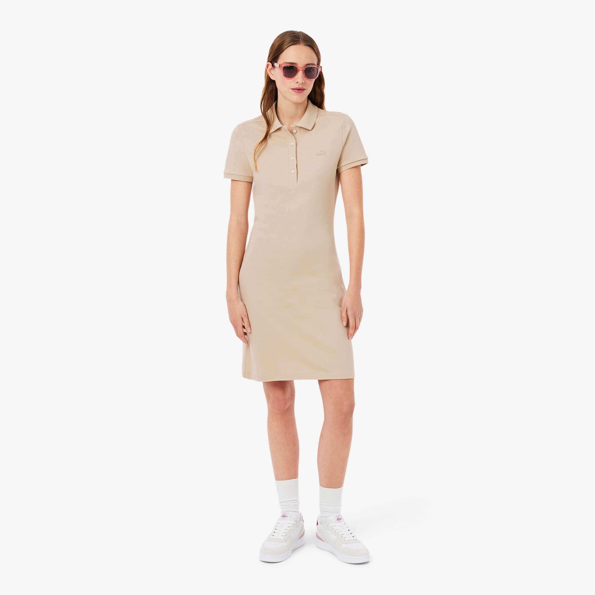 Платье-поло slim fit из стрейч-пике