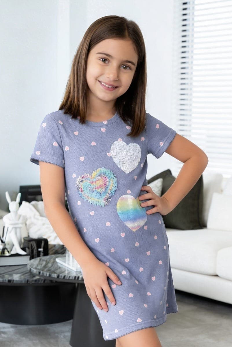 HEARTS PRINT Детская ночная рубашка