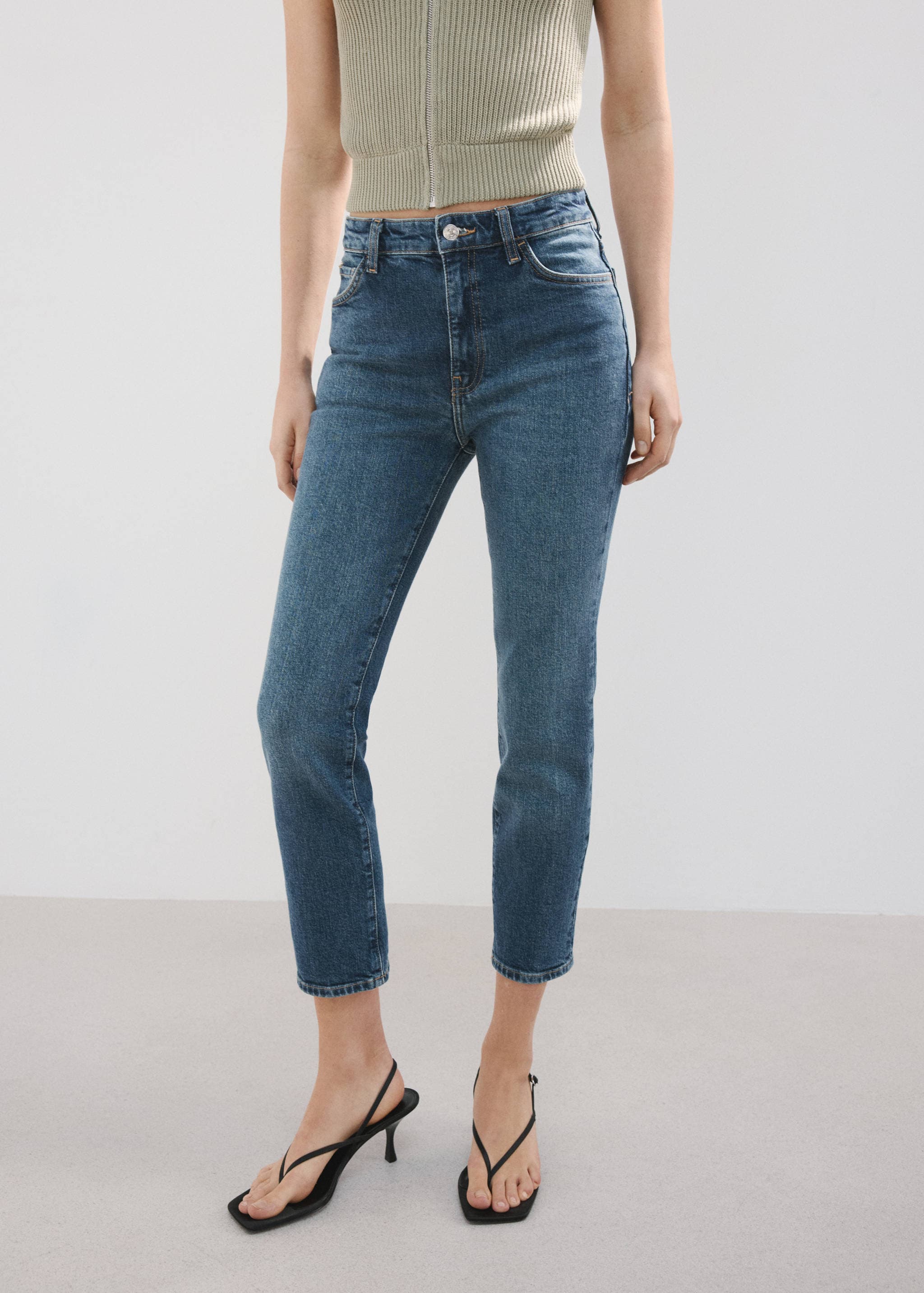Укороченные джинсы slim fit