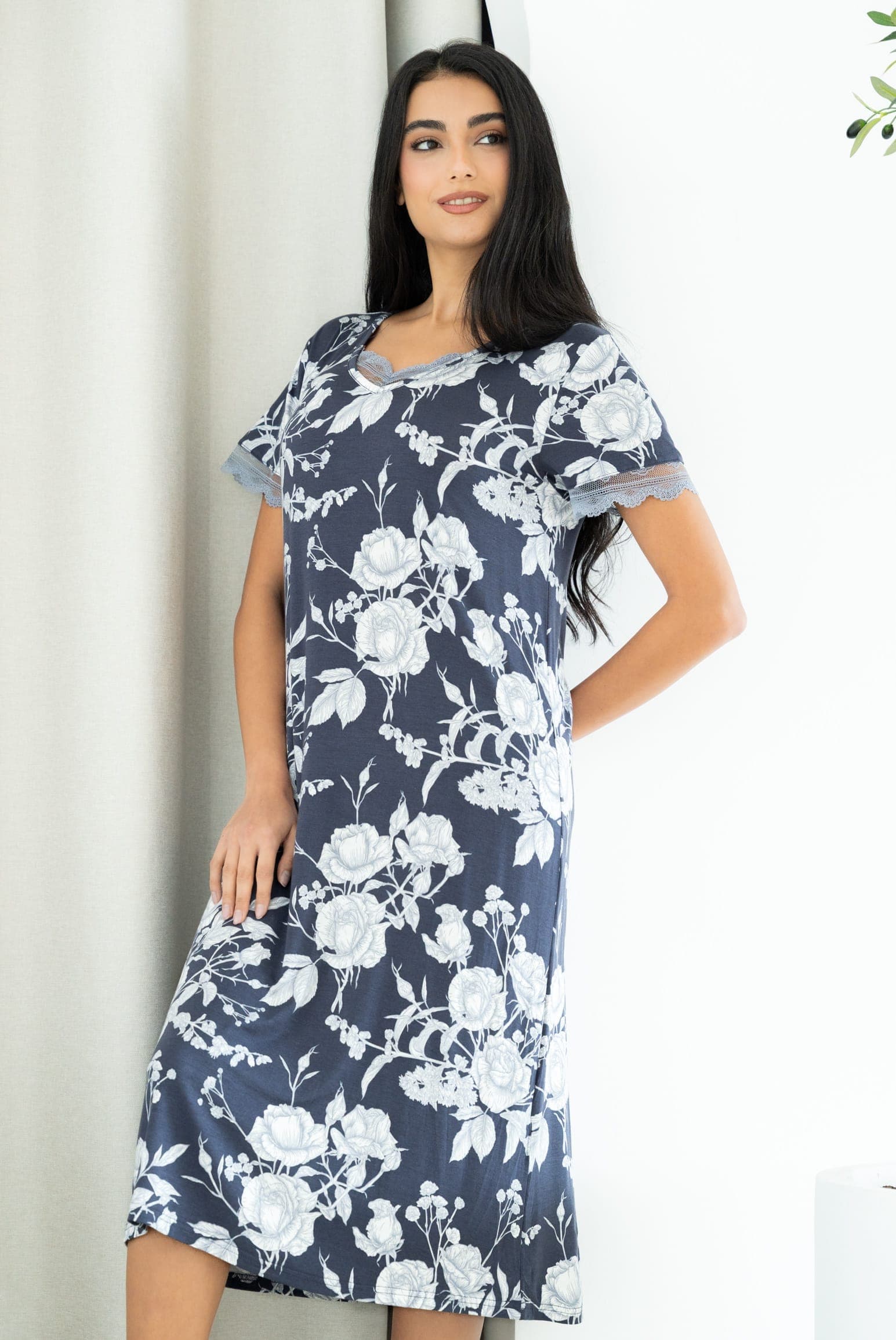 PLUM FLORAL Ночная рубашка
