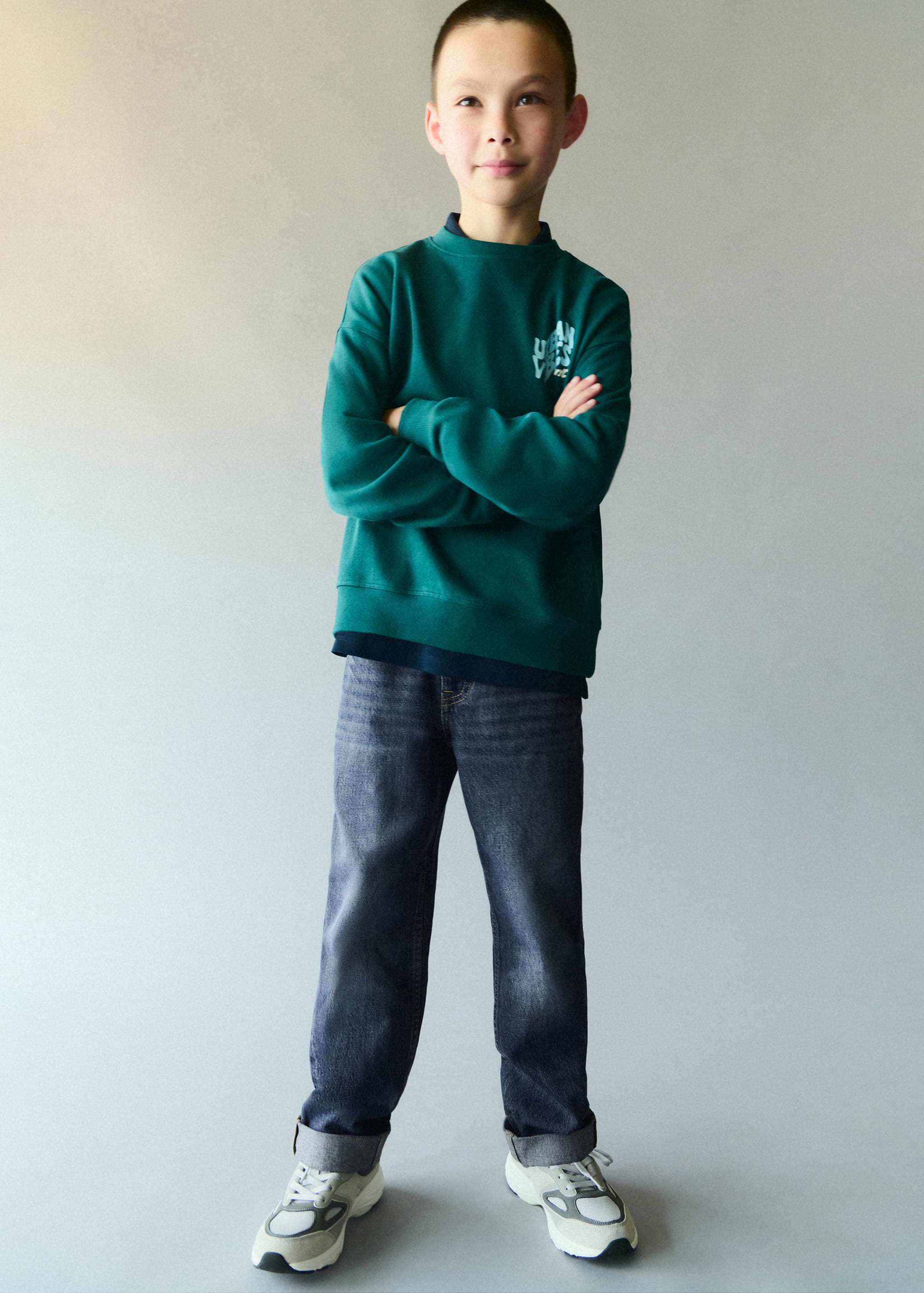 Джинсы regular fit с подворотами