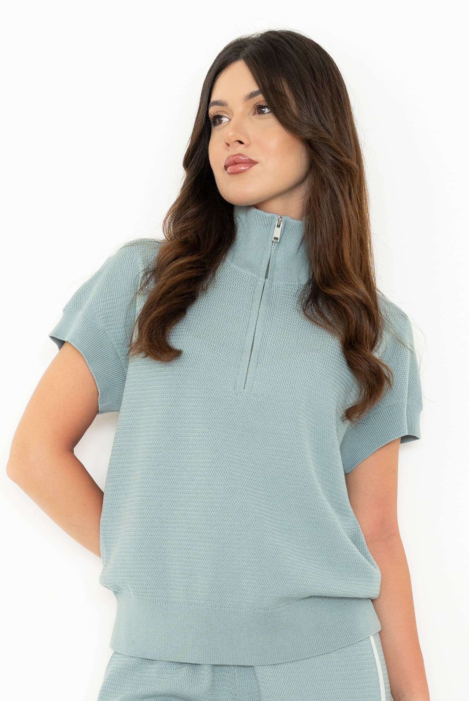 TEXTURED KNIT Кофта на молнии