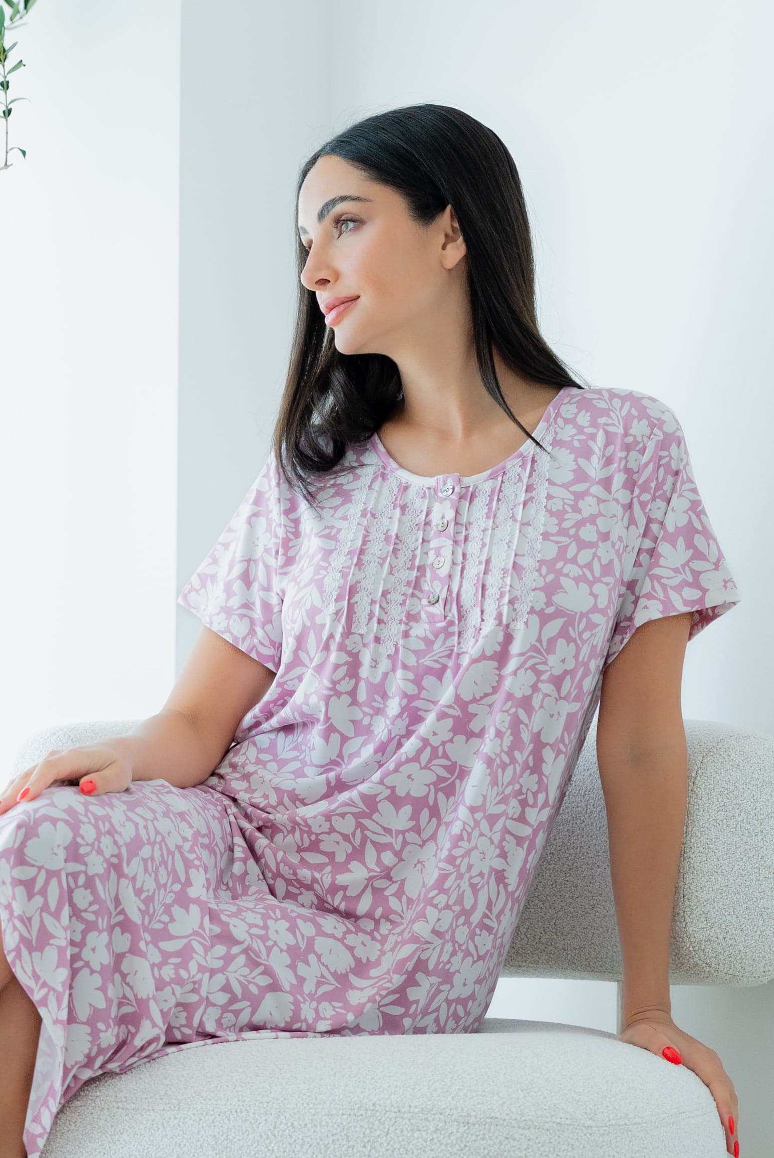 MAUVE PRINT Ночная рубашка