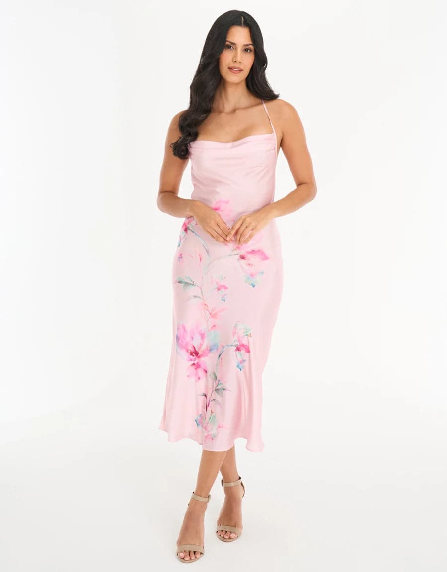 FLORAL PRINT SATIN Длинная ночная сорочка