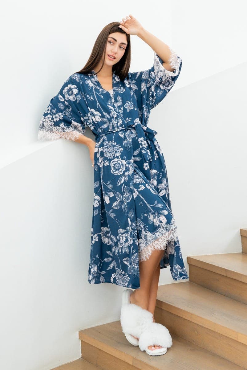 PINK FLORAL PRINT Халат