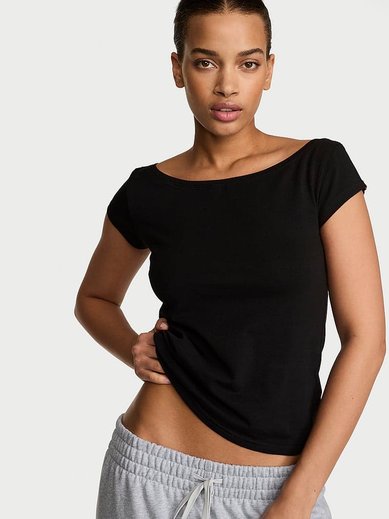 STRETCH COTTON Футболка-лодочка