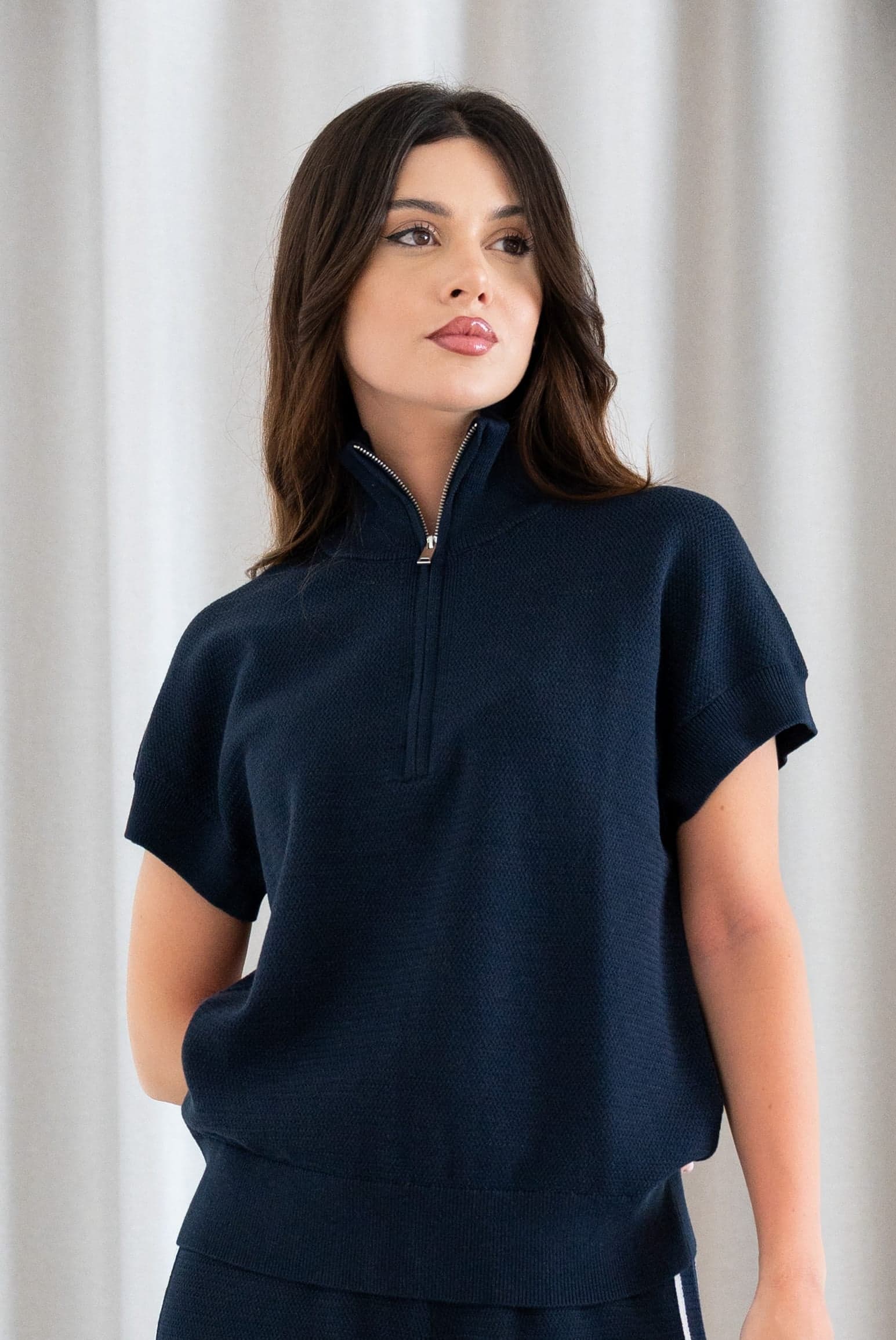 TEXTURED KNIT Кофта на молнии
