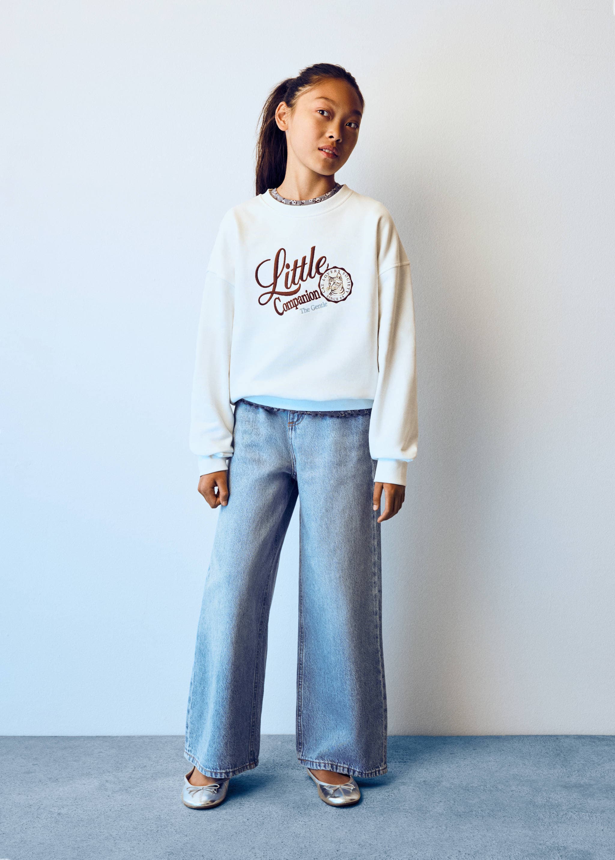 Джинсы wide leg на резинке