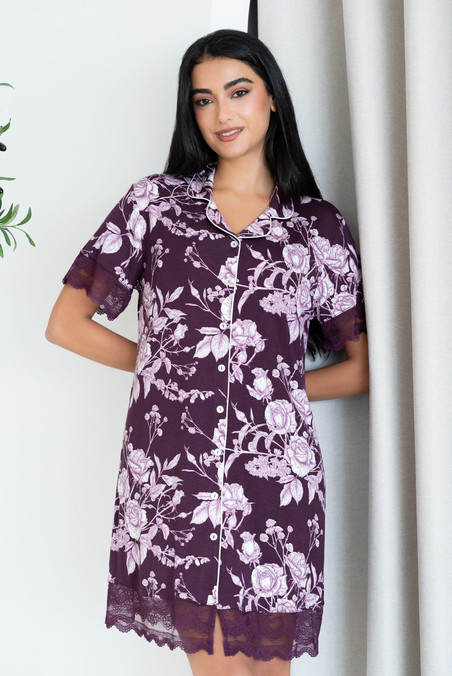 PLUM FLORAL Платье-рубашка