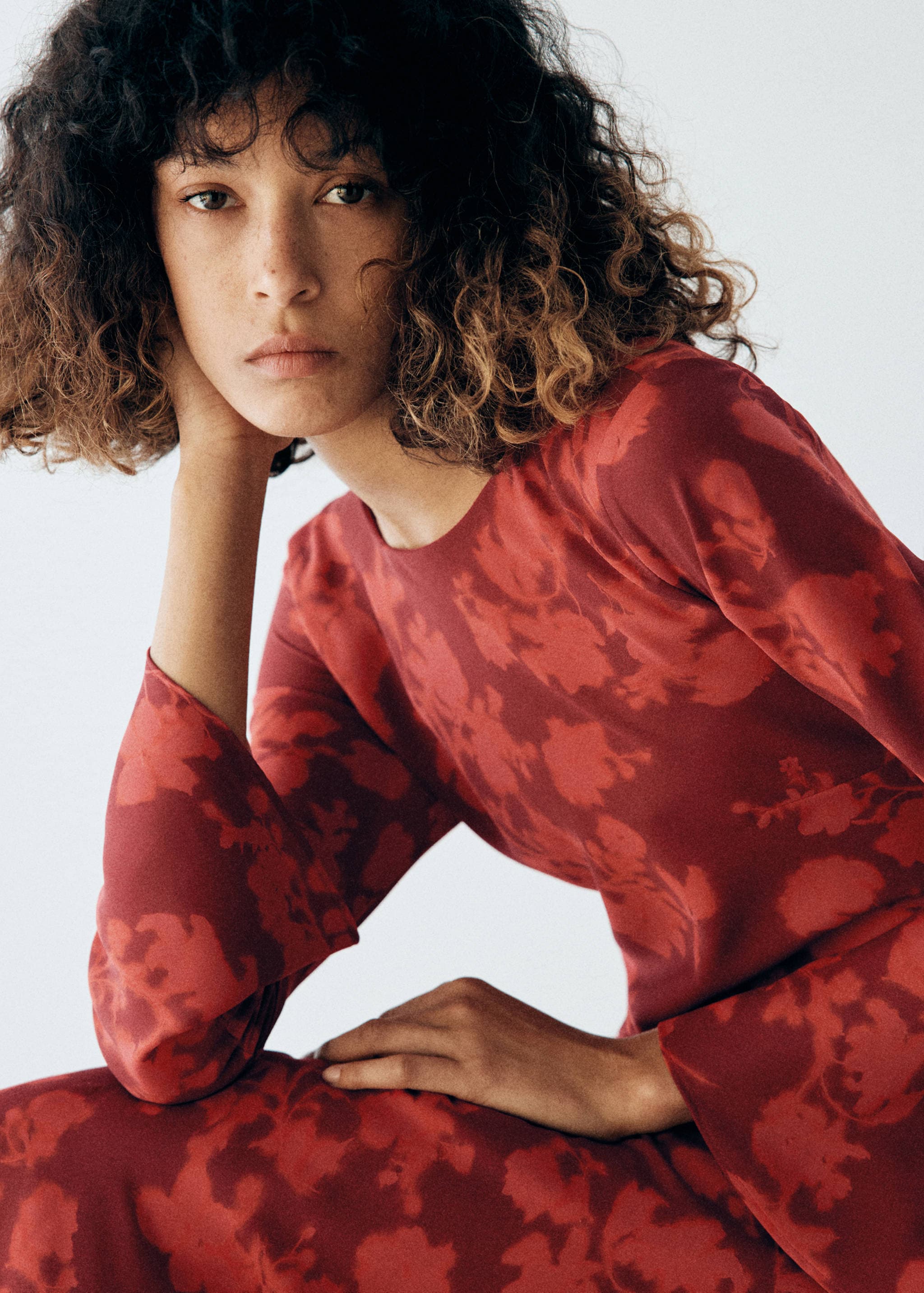 Платье макси с цветочным принтом