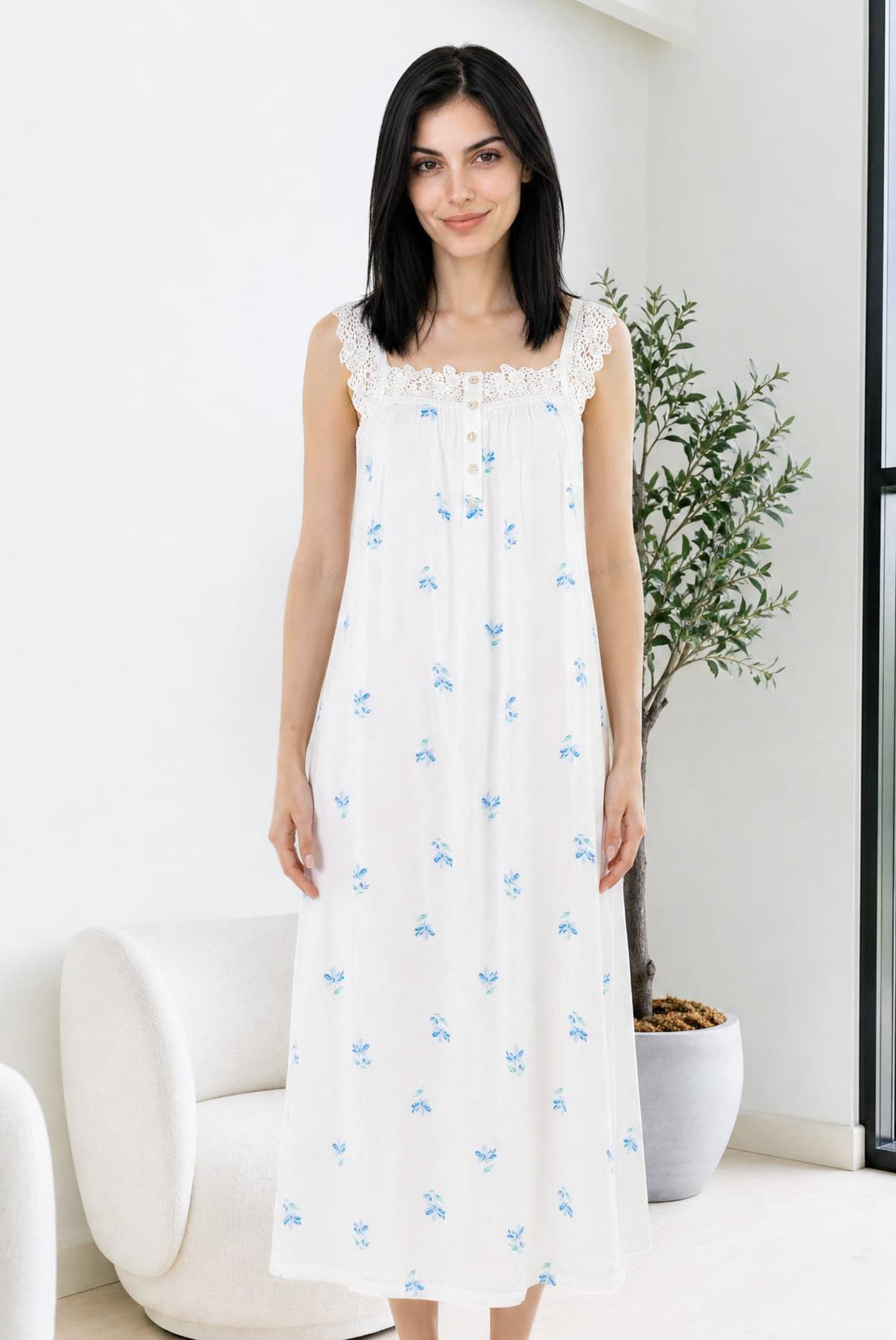 FLORAL DOBBY Ночная рубашка