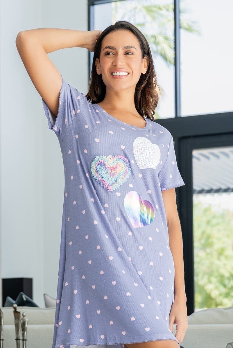 HEARTS PRINT Ночная рубашка