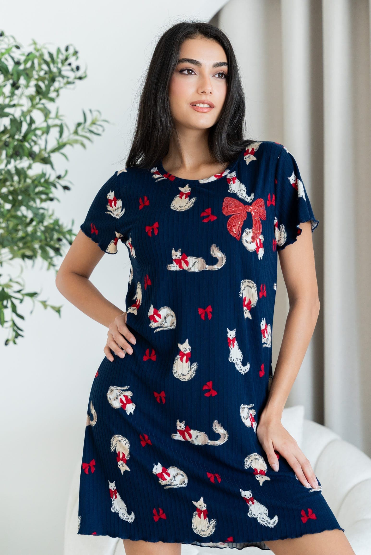 CAT RIBBON Ночная рубашка