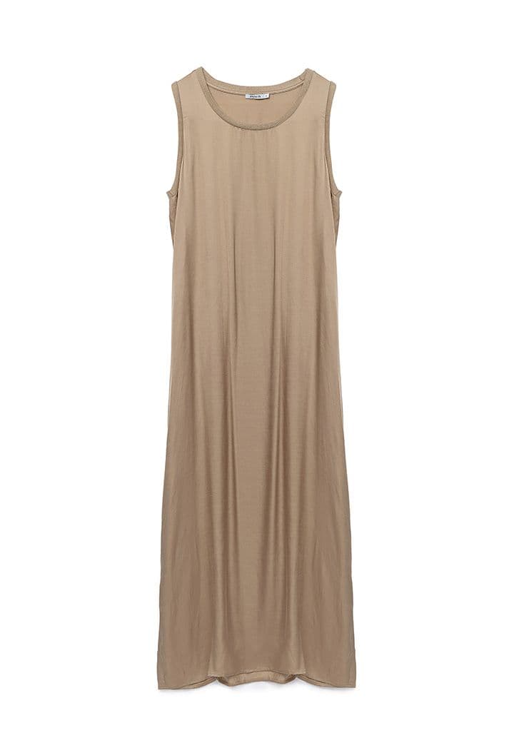 Платье макси А-силуэта без рукавов