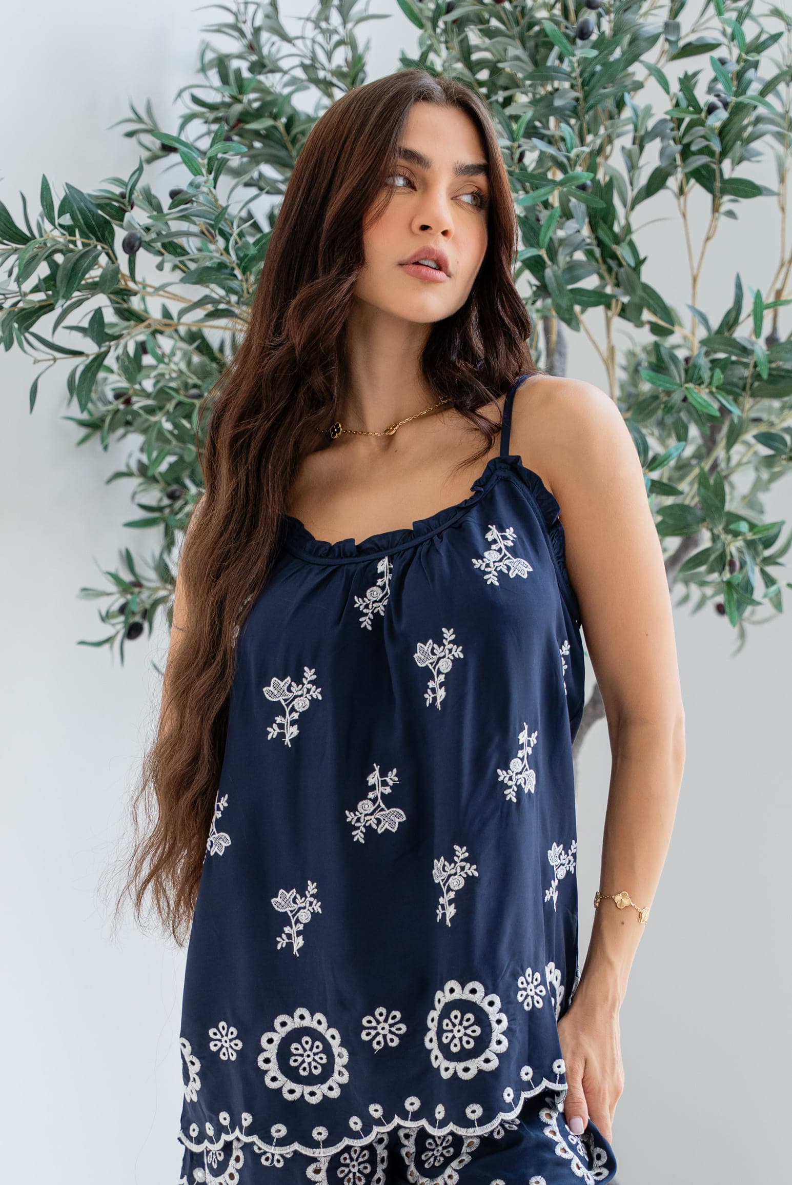 EMBROIDERED Топ на бретелях