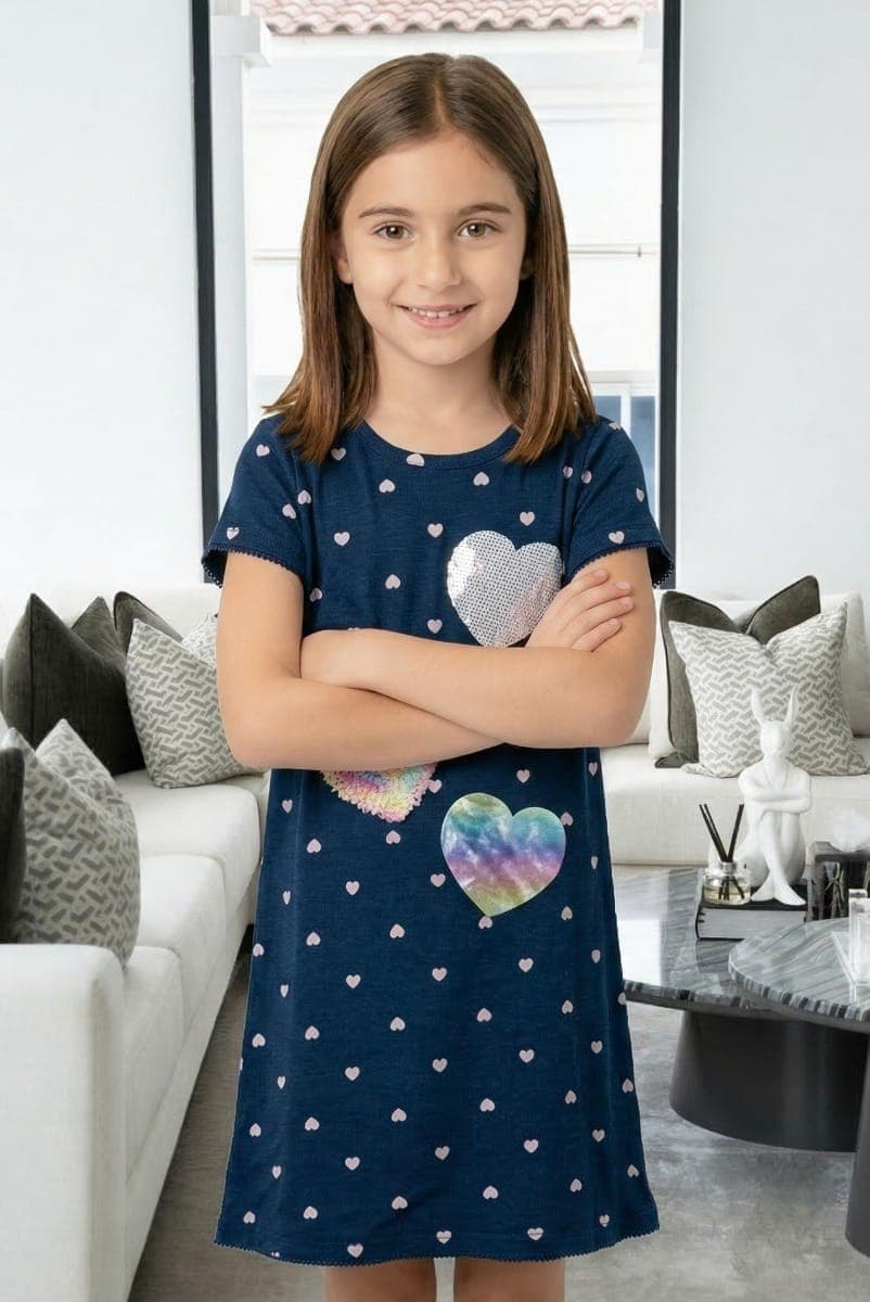 HEARTS PRINT Детская ночная рубашка