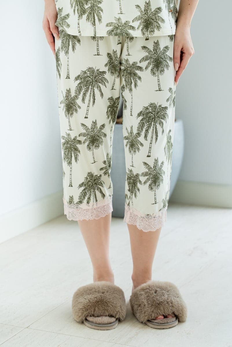PALM PRINT Укороченные брюки