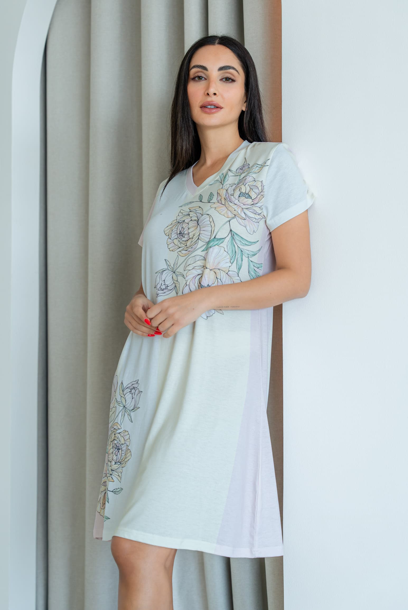 FLOWER STRIPE Ночная рубашка