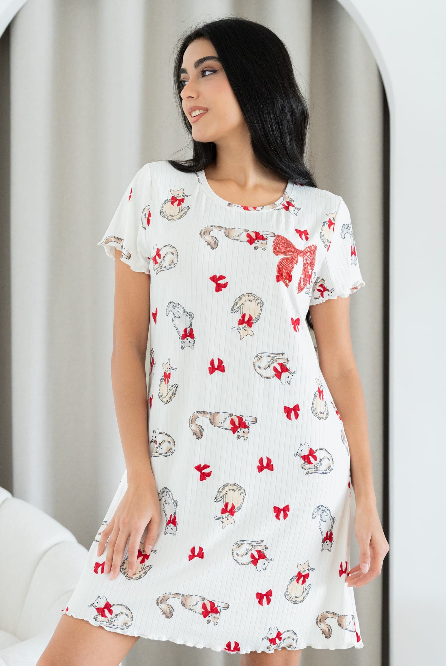 CAT RIBBON Ночная рубашка
