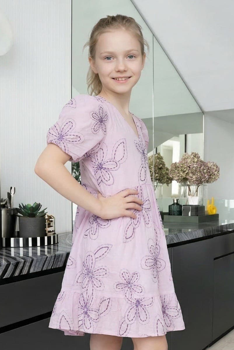 WHITE EMBROIDERED Детское платье