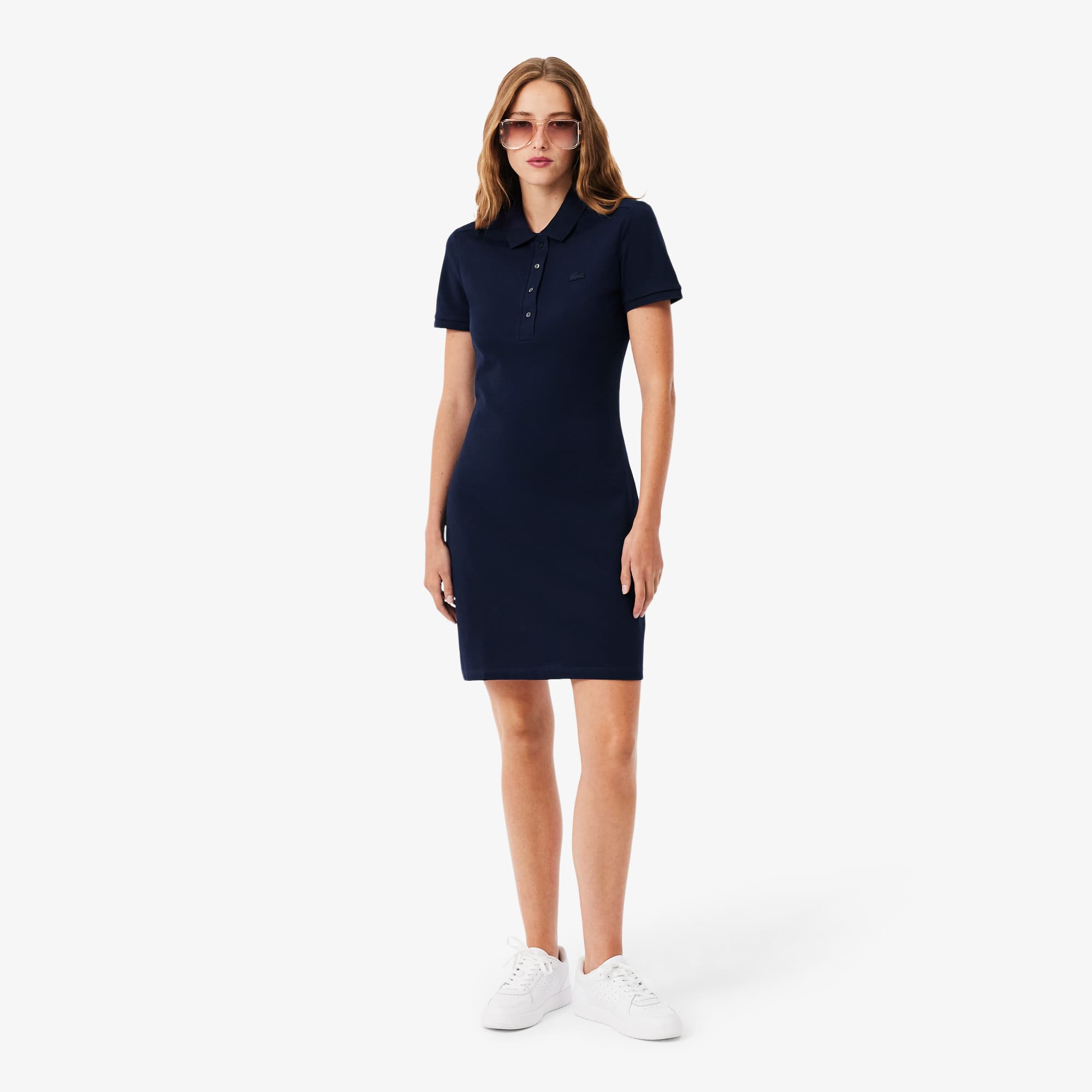 Платье-поло slim fit из стрейч-пике