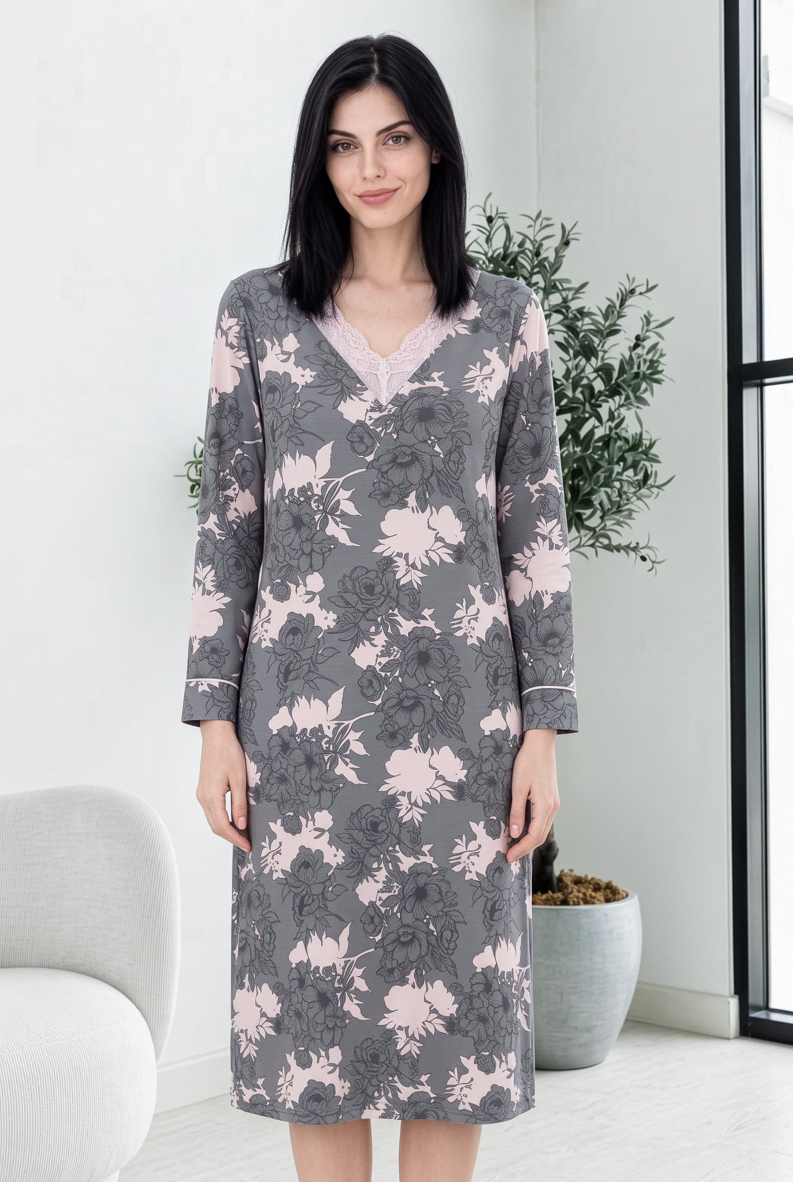 PINK FLORAL Ночная рубашка